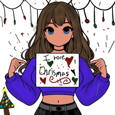 girl holding a blank sign in a long sleeve crop top