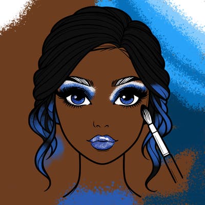 realistic person with makeup