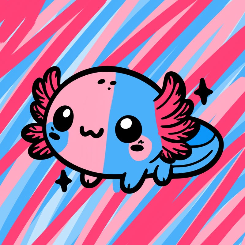 cute easy baby axolotl