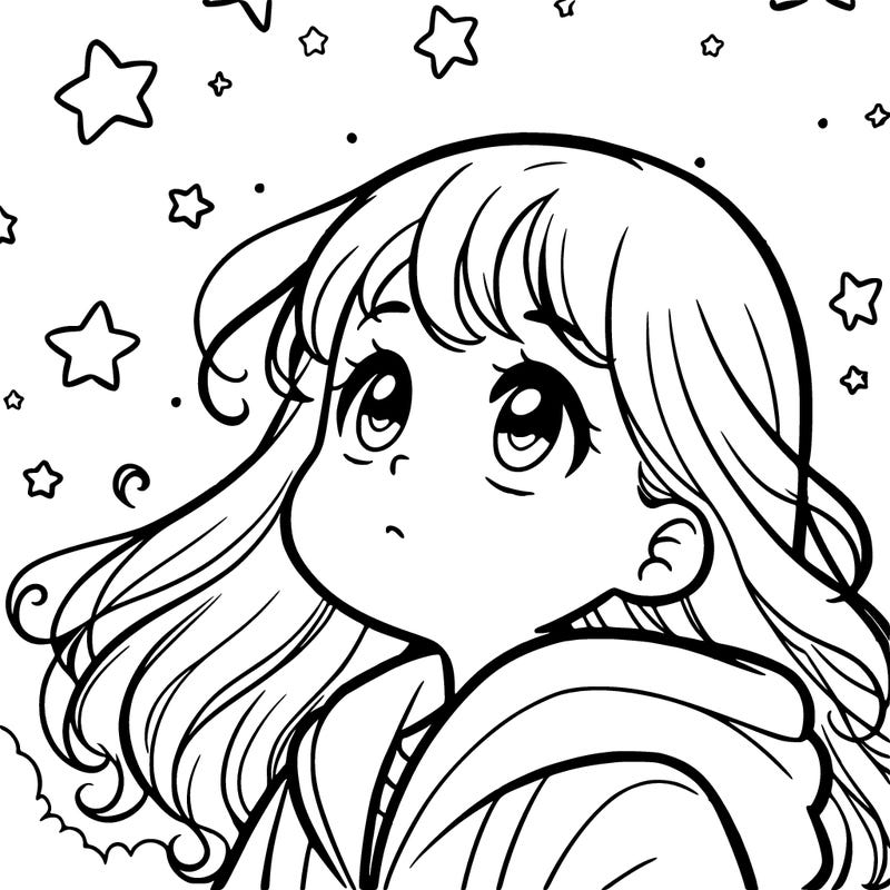 a girl looking at the stars