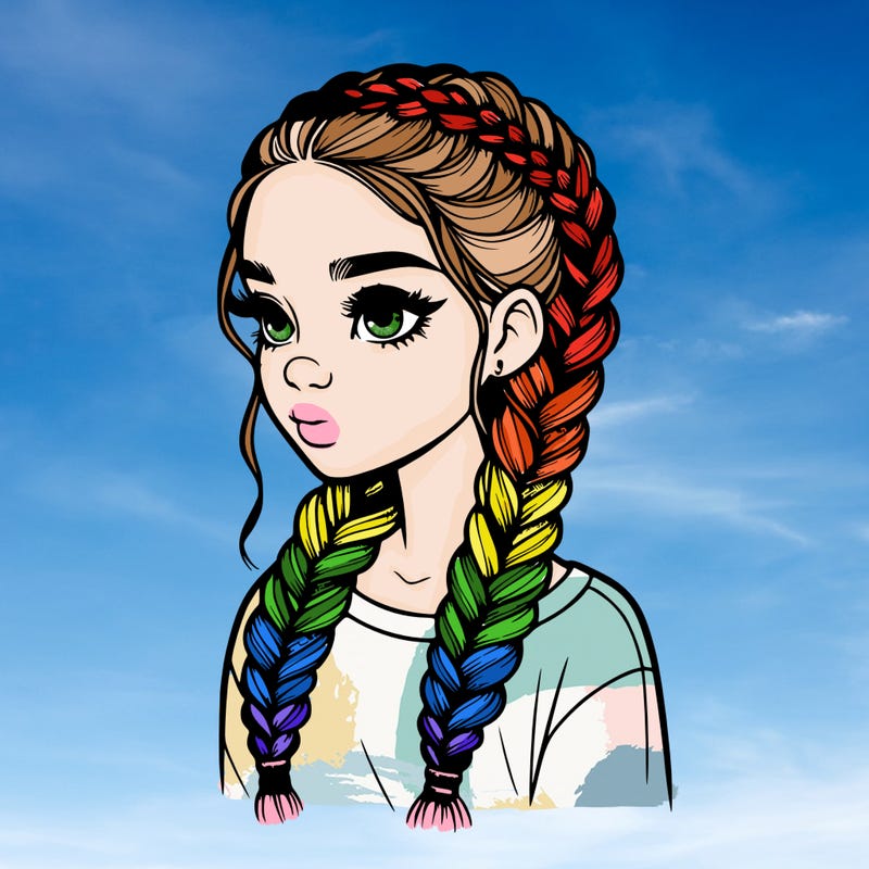 realistic girl with braids