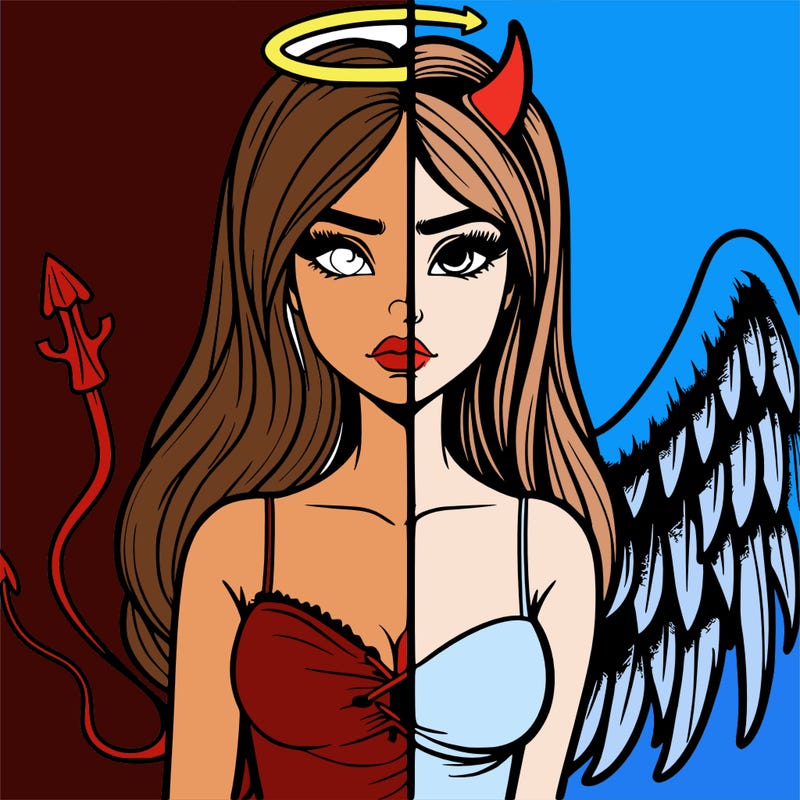 devil vs angel realistic girl