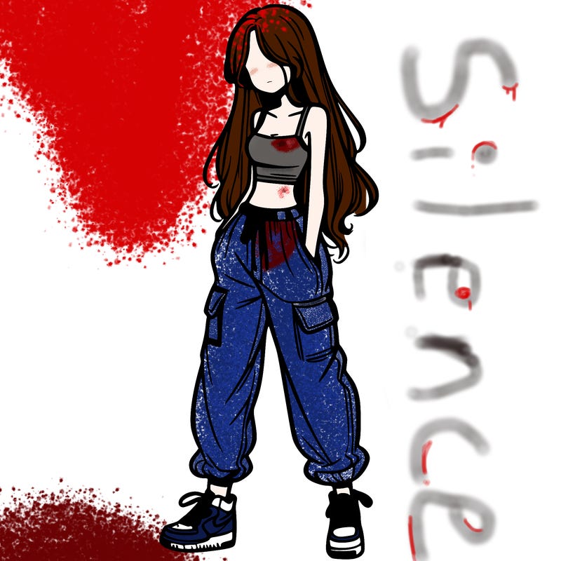 girl in baggy pants crop top and long hair