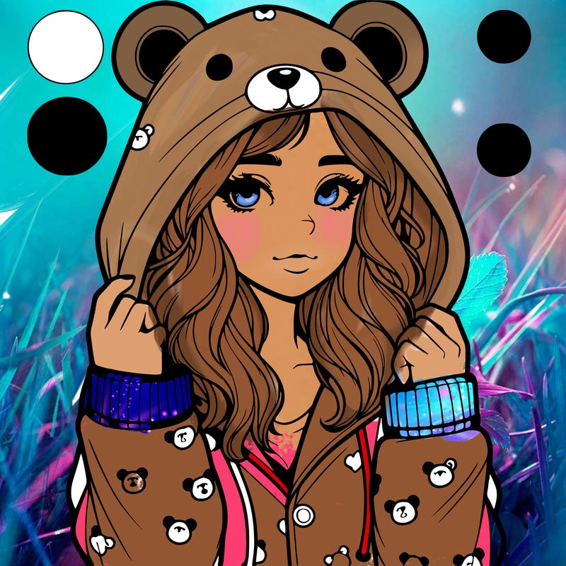 realistic girl in a animal pjs hoodie