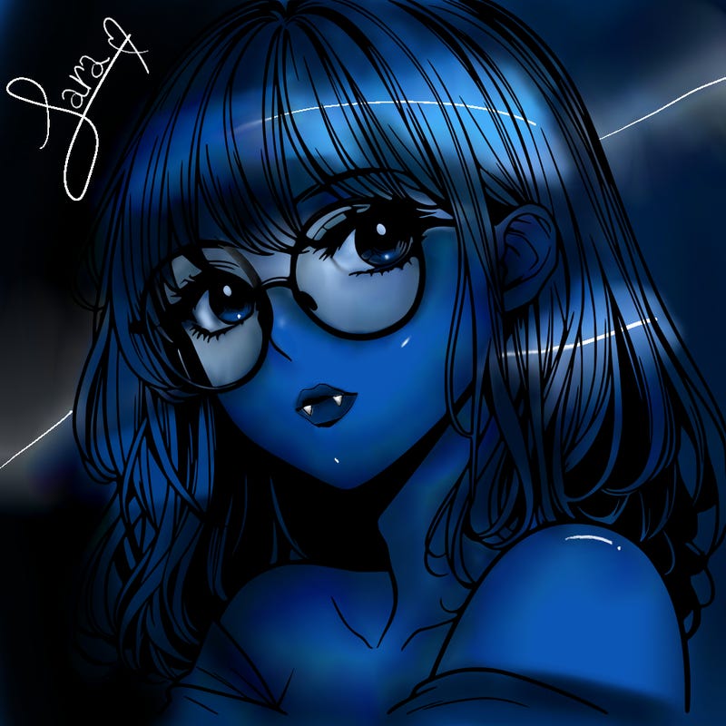 manga woman character with glasses and nice lips
