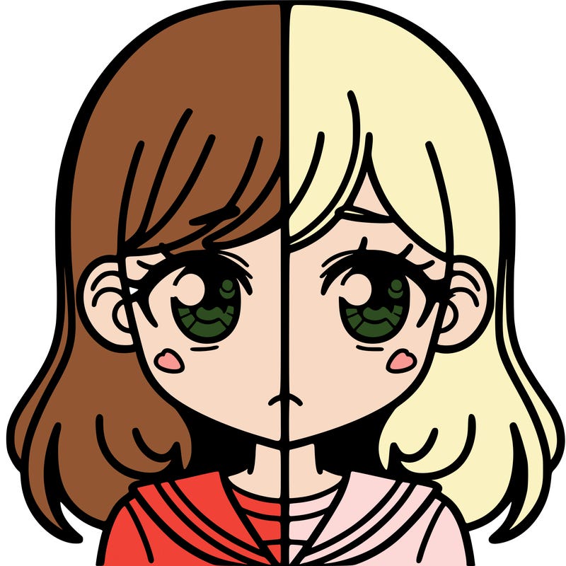 a split of a girl