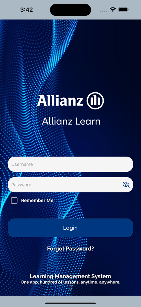 Allianz Learn - Login screen for the Allianz Learn corporate training platform