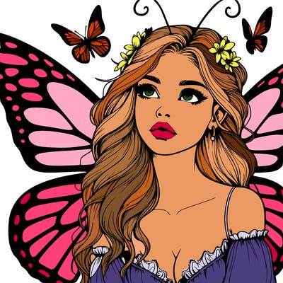 butterfly fairy realistic girl