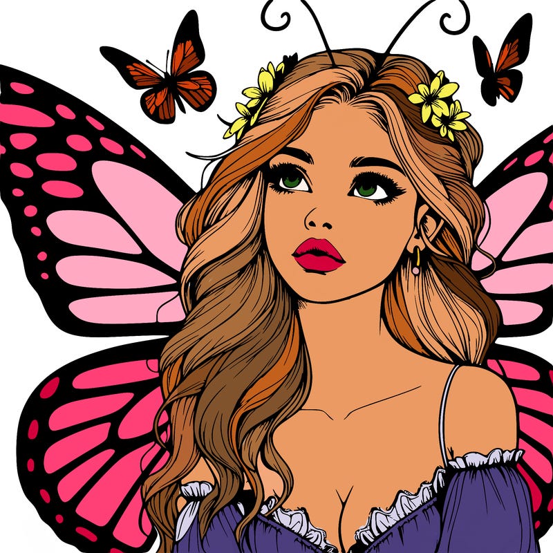 butterfly fairy realistic girl