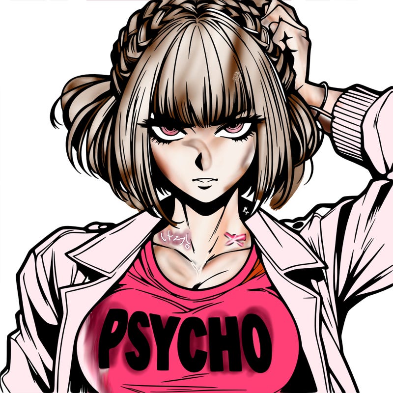 badass, pyscho female manga character