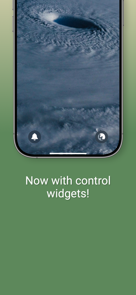 iPhone lock screen showing control widgets for the Lumen Layout app.