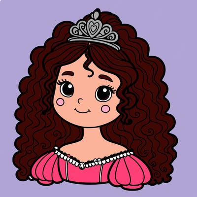 a princess with curly hair