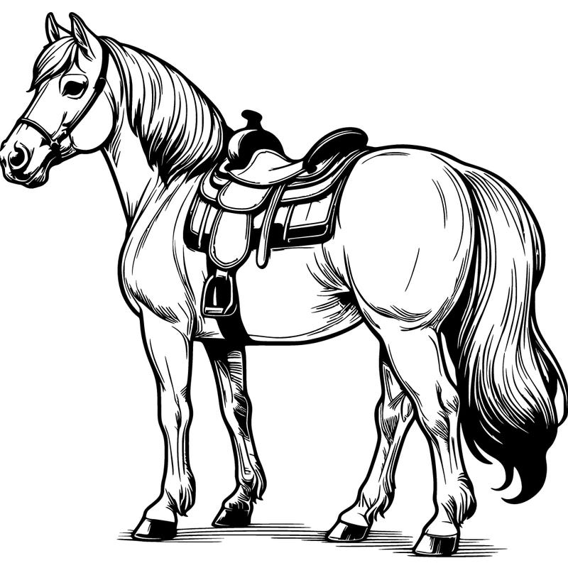 realistic bare back western horse