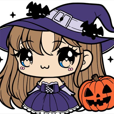 cute cartoon halloween girl