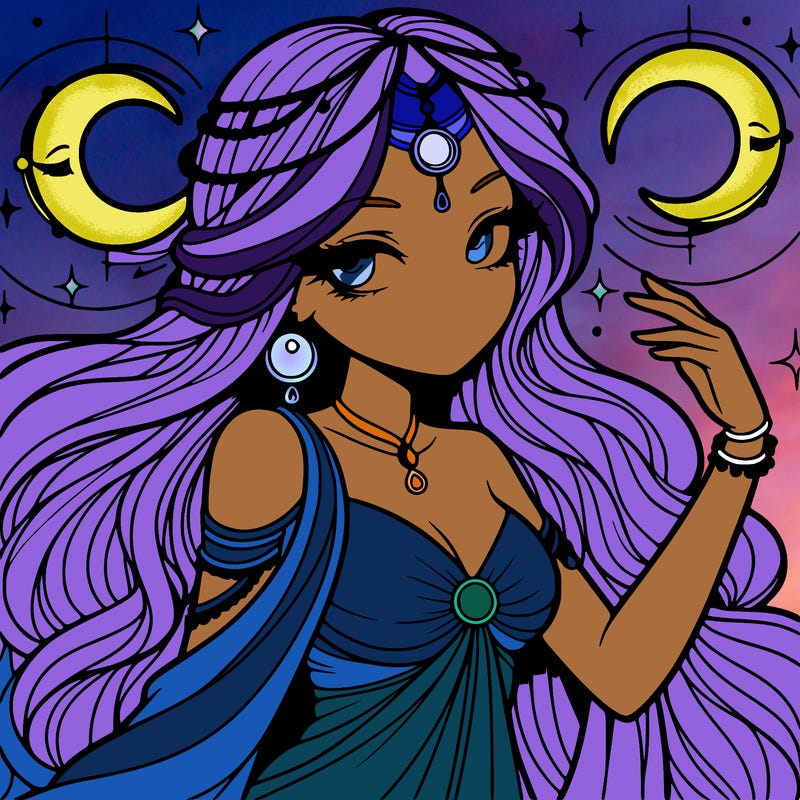 a beautiful goddess of the night nyx