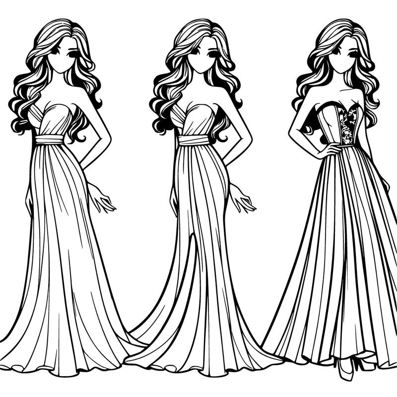 beautiful woman in long silky dress