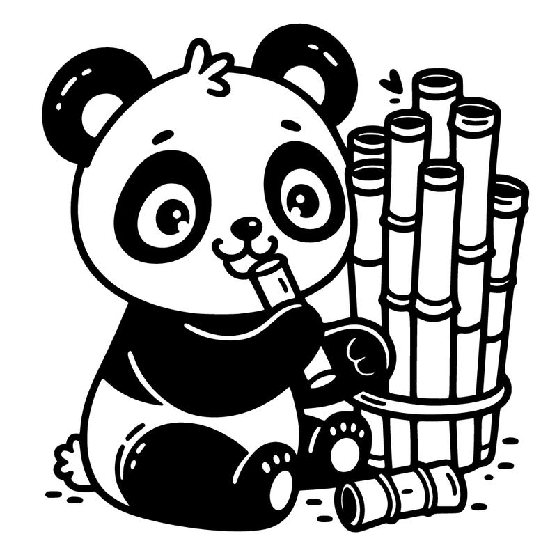 a panda eating bamboo’s