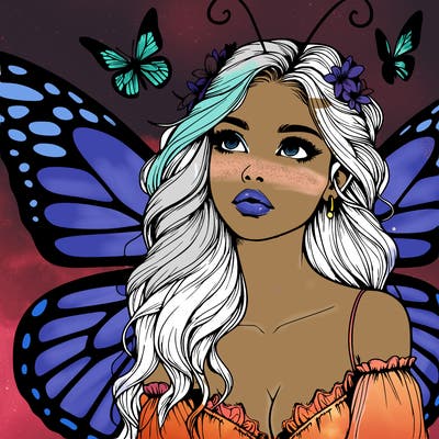 butterfly fairy realistic girl