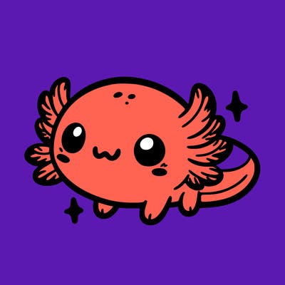 cute easy baby axolotl