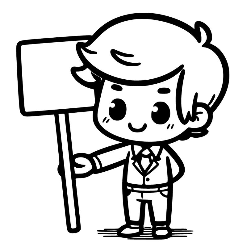 cute person with a sign
