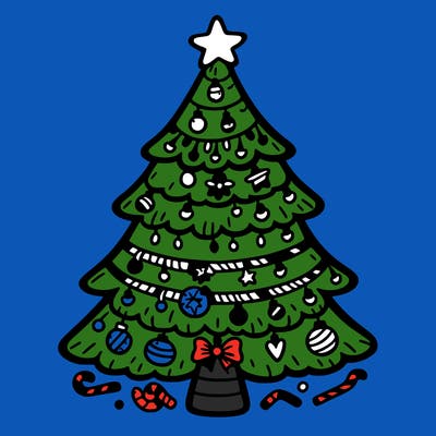 christmas tree with lots of details