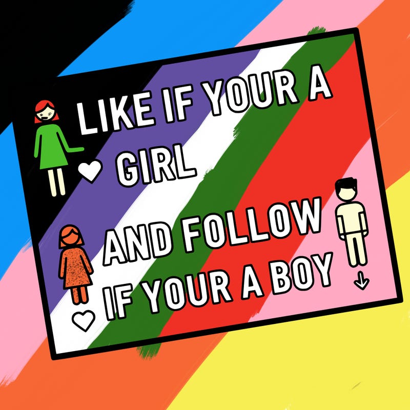 like if your a girl and follow if your a boy