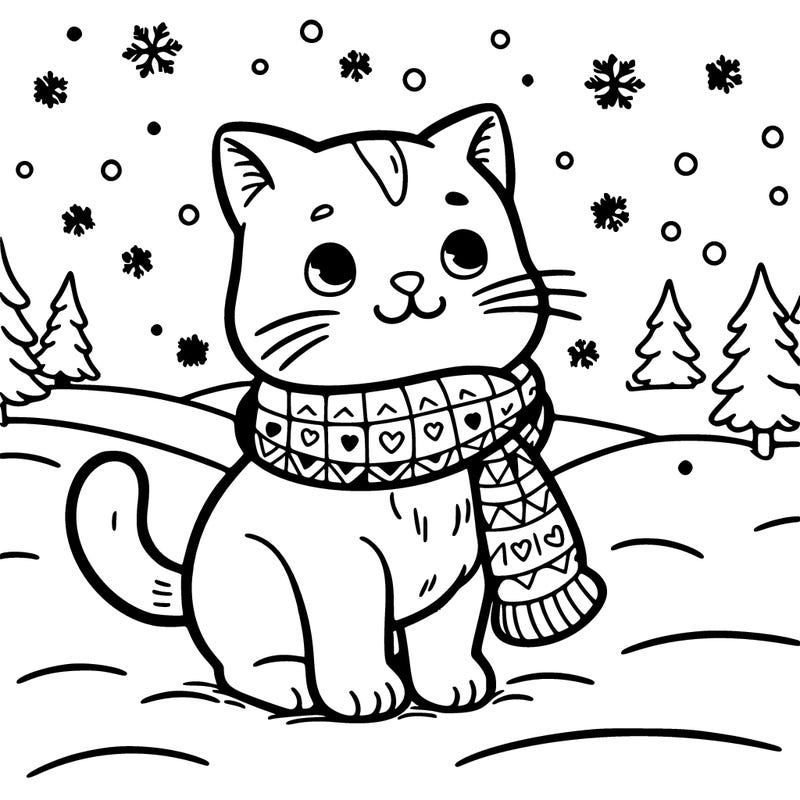 cat in the snow