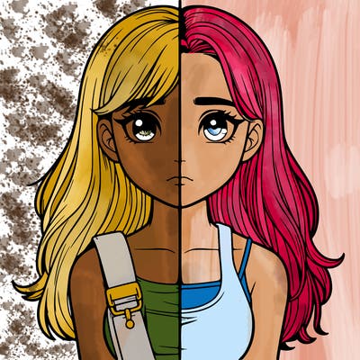 realistic girl split