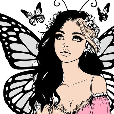 butterfly fairy realistic girl
