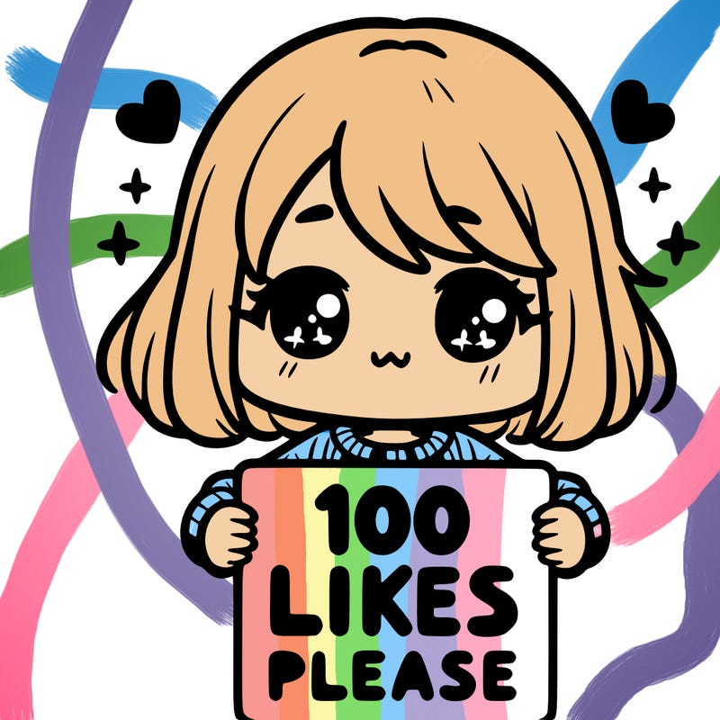cute girl holding a sign saying 100 likes please