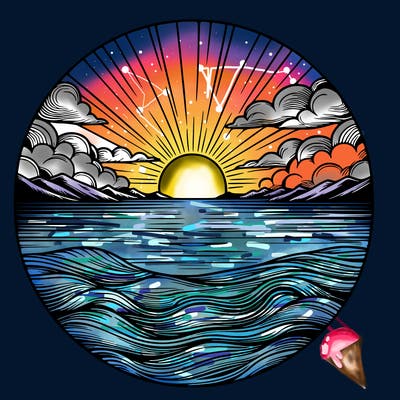 realistic sunset
