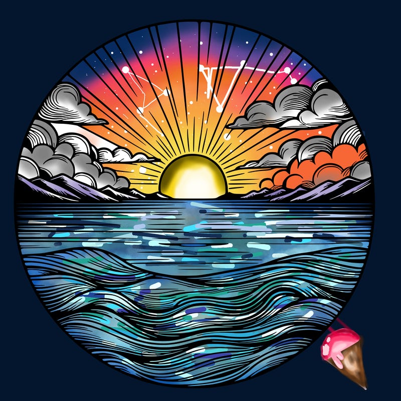 realistic sunset