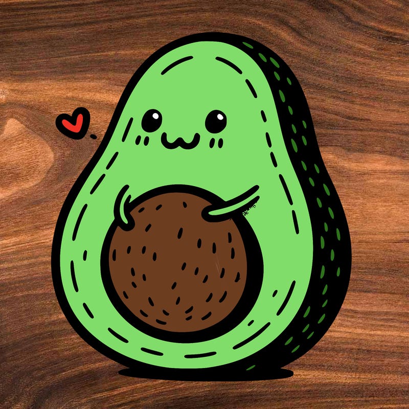 an avocado hugging an avocado