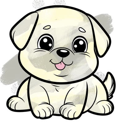 a cute chubby lab puppy