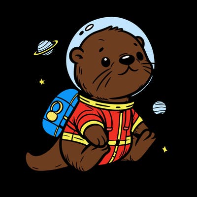 otter in a space suit