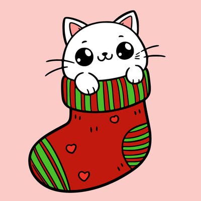 cute cat in a sock