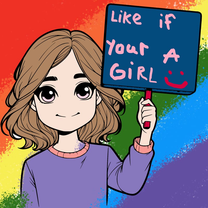 realistic girl holding up a sign