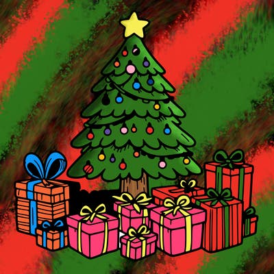 christmas tree with presents