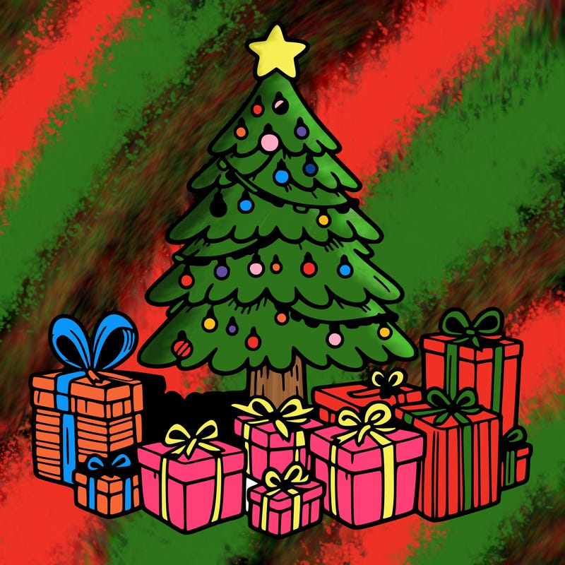 christmas tree with presents