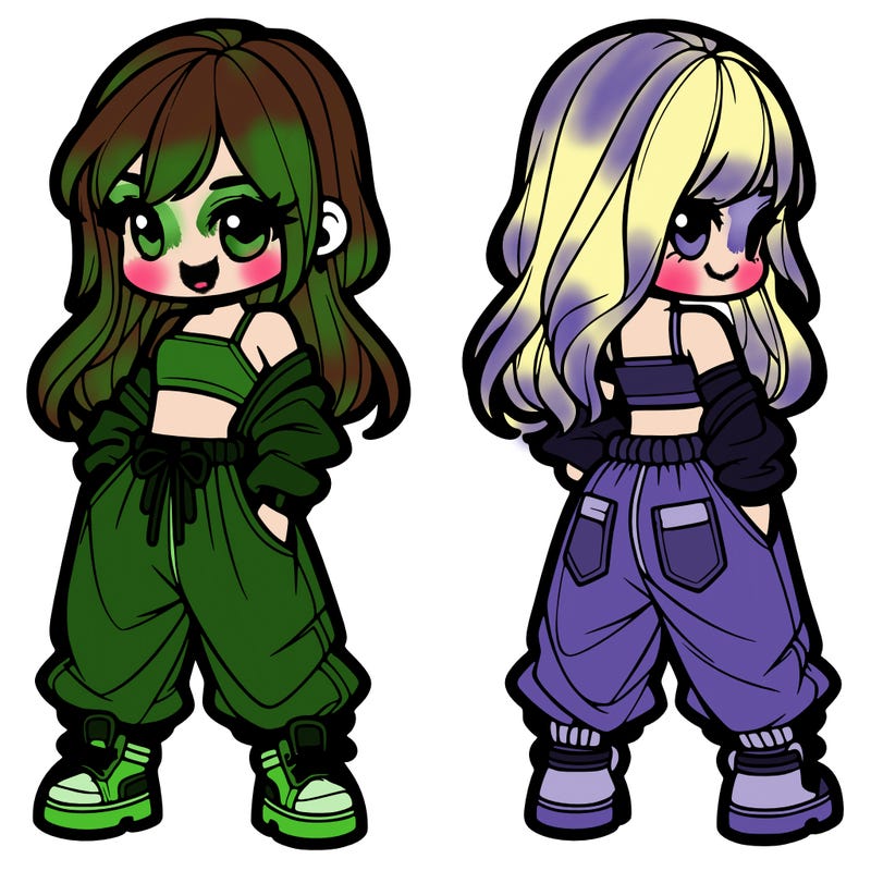 girl in crop top and baggy pants