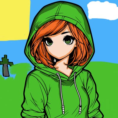 realistic girl with hoodie