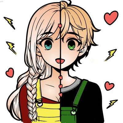 realistic girl boy split