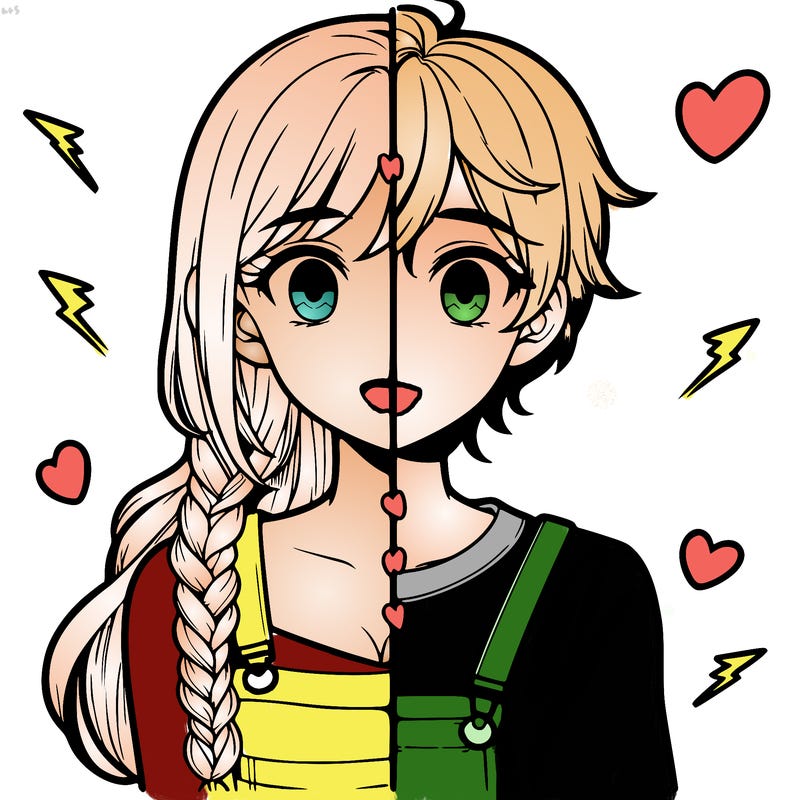 realistic girl boy split