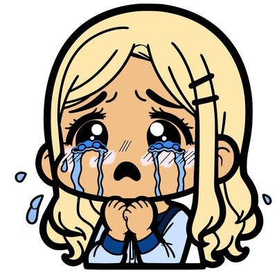 a girl crying