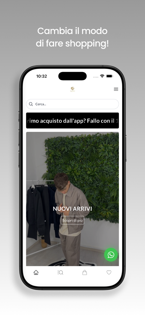 Nexus Company - Schermata principale dell'app Nexus Company con streetwear urbano e nuovi arrivi di moda