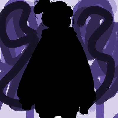 realistic girl with a oversized sweatshirt on and a bun