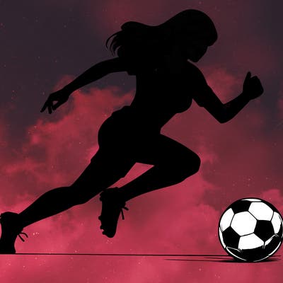 realistic woman playing soccer