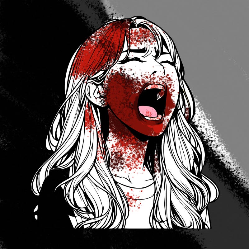 screaming realistic, girl