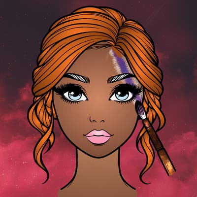 realistic person with makeup