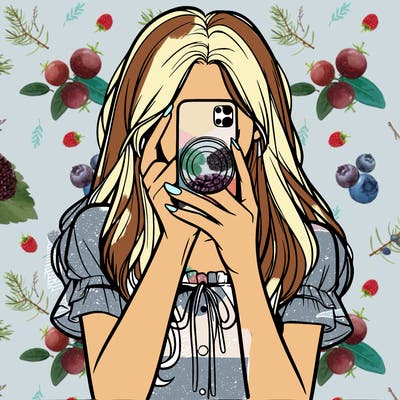a realistic girl holding her phone taking pictures